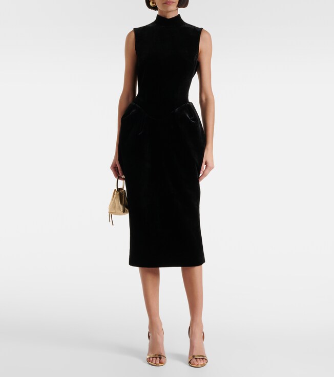 Rasario Velvet midi dress