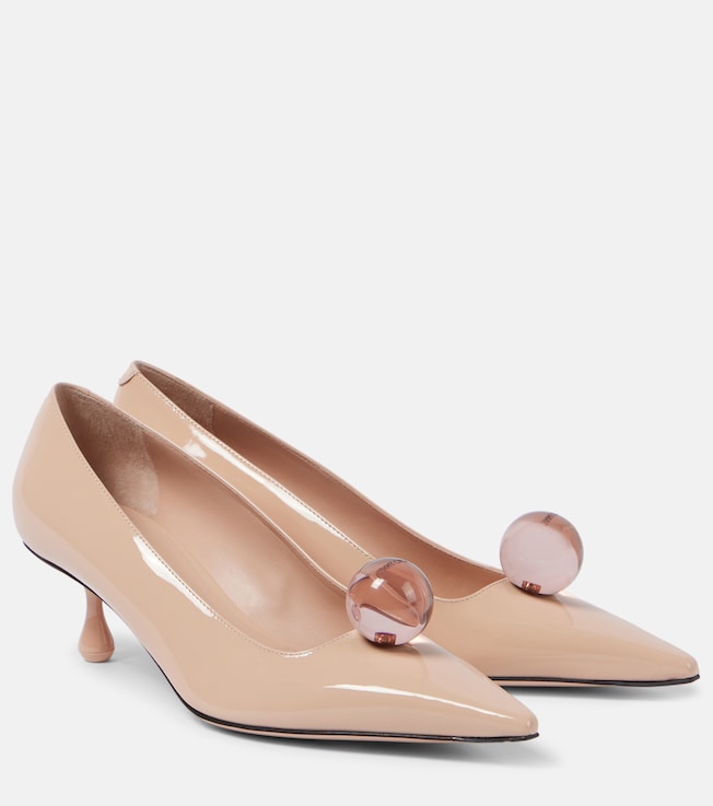 JIMMY CHOO Orb 50 embellished patent leather pumps