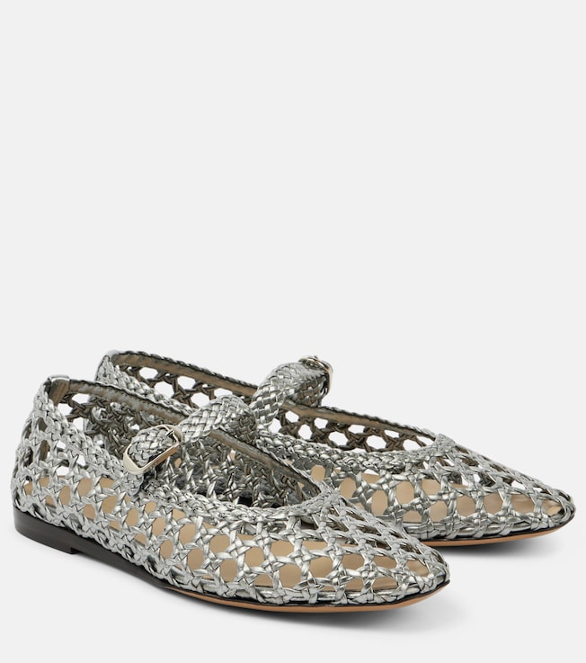 LE MONDE BERYL Woven leather Mary Jane flats