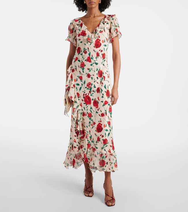 RIXO Clementina silk crêpe de chine maxi dress