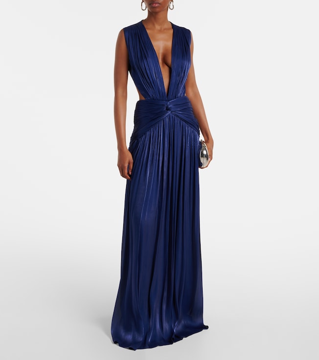 Costarellos Silia ruched georgette gown
