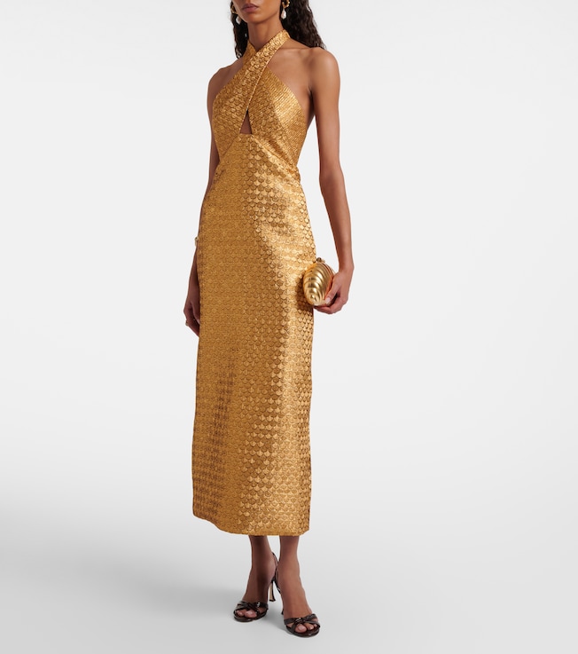 Johanna Ortiz Cutout halterneck lurex® jacquard gown