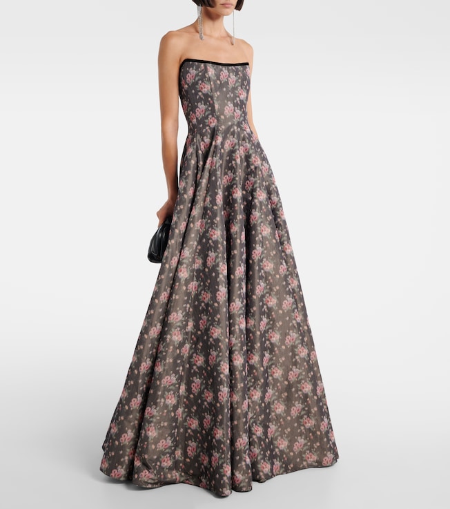 Markarian Laila floral taffeta corset gown
