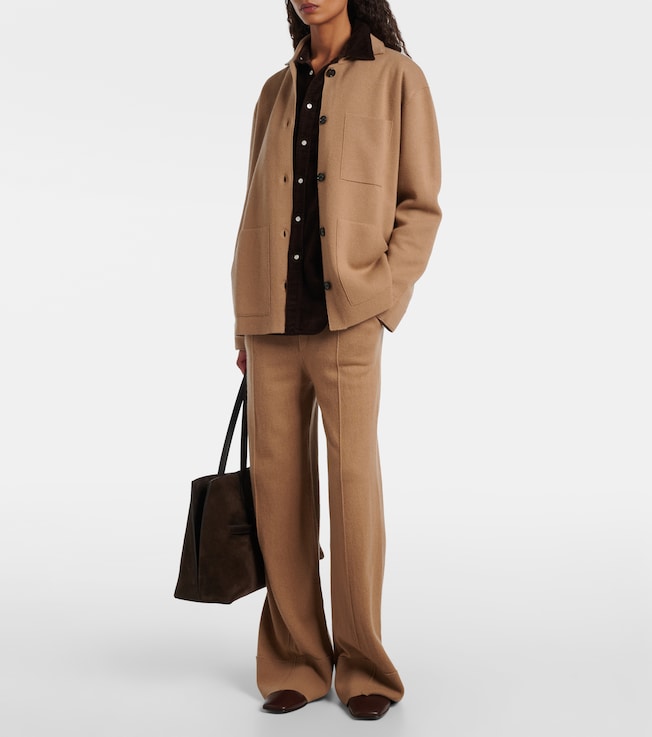 Jardin des Orangers High-rise wool and cashmere wide-leg pants