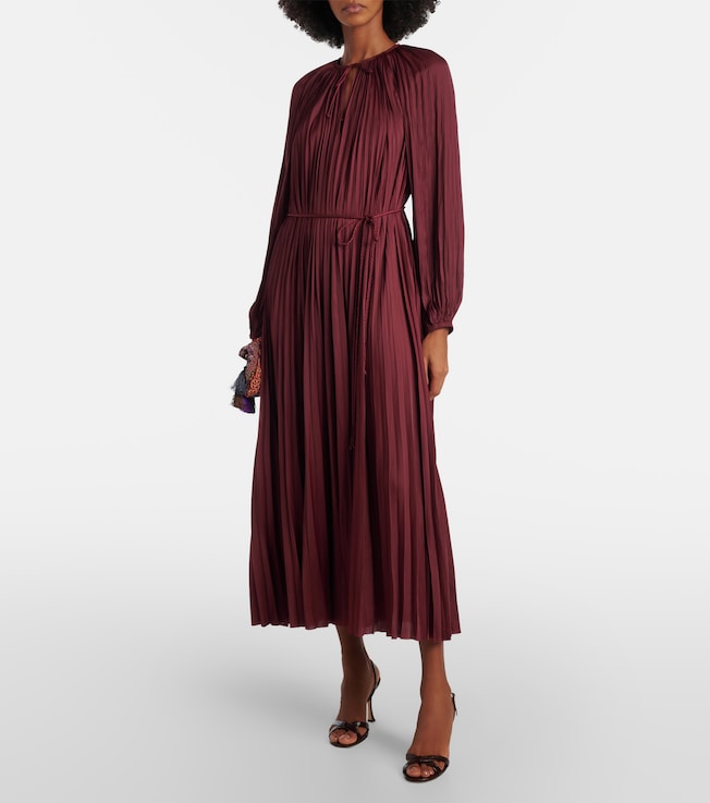 Ulla Johnson Alexia satin plissé midi dress