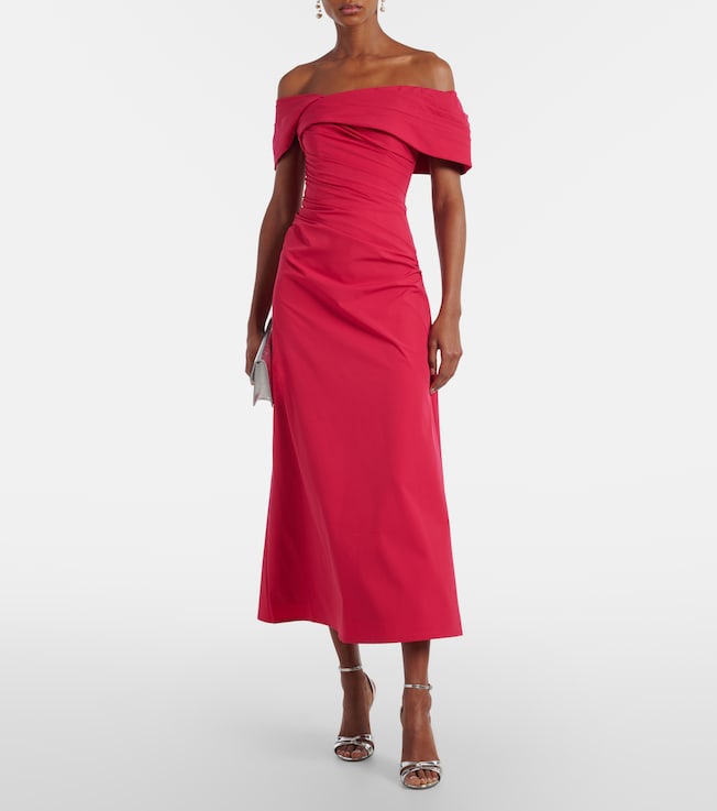 Rachel Gilbert Gale draped off-shoulder cocktail dress