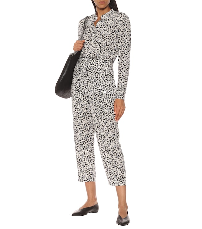 Stella McCartney Cecilia printed silk cropped pants
