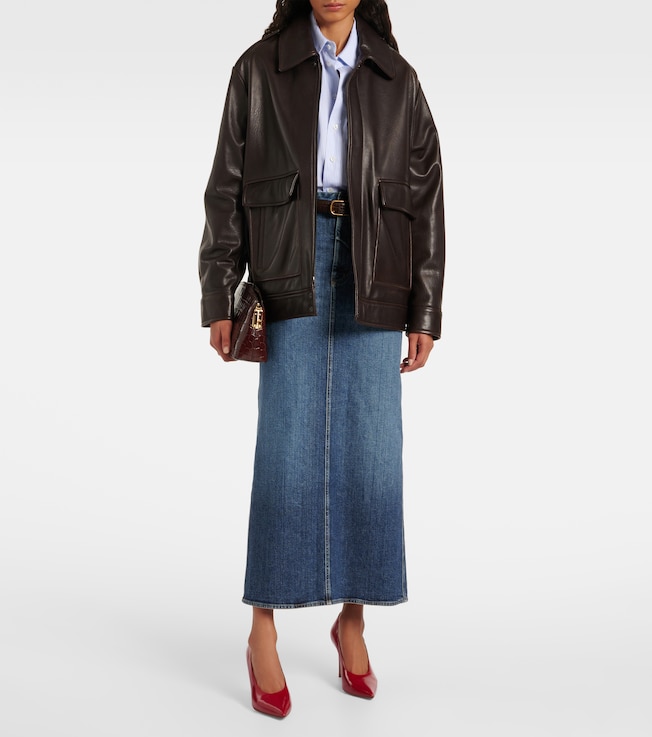 Ralph Lauren Collection High-rise denim maxi skirt