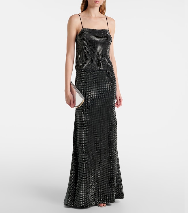 Roland Mouret Embellished silk chiffon camisole