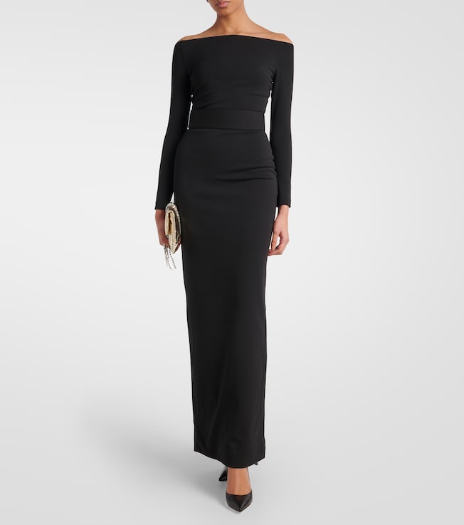Solace London Sabina off-shoulder gown