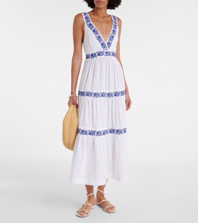 Heidi Klein Cannes embroidered cotton maxi dress