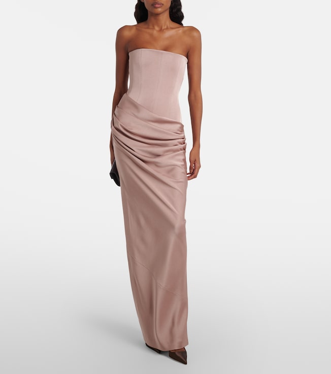 Alex Perry Draped satin corset gown
