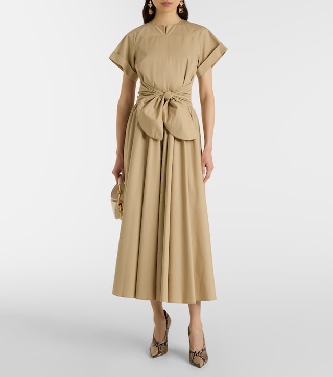 Patou Gathered cotton midi dress