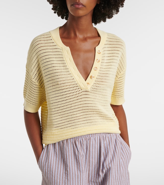 Varley Callie open-knit cotton top