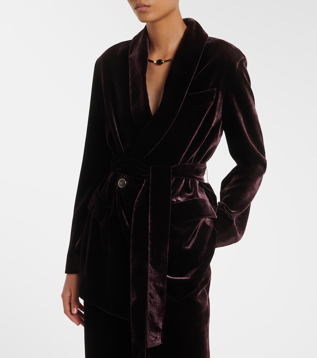 AGNONA Agnona Belted double-breasted velvet blazer