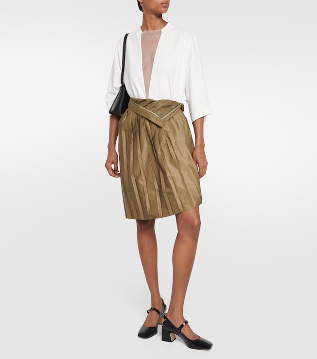 MM6 Maison Margiela Pleated asymmetric midi skirt