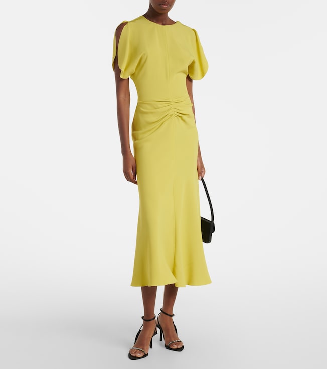Victoria Beckham Bela gathered crêpe satin midi dress