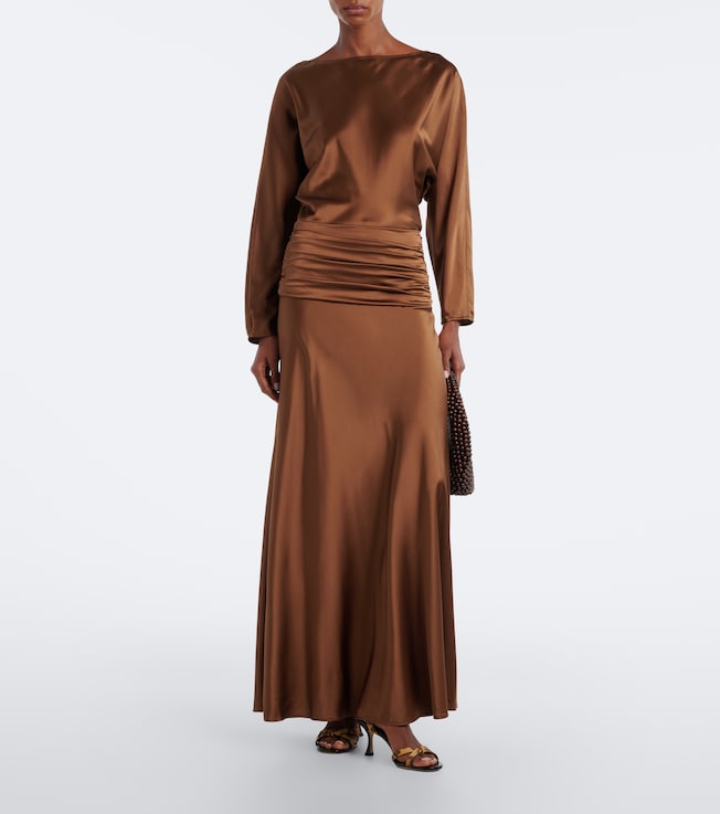 Staud Freda silk-blend satin cocktail dress