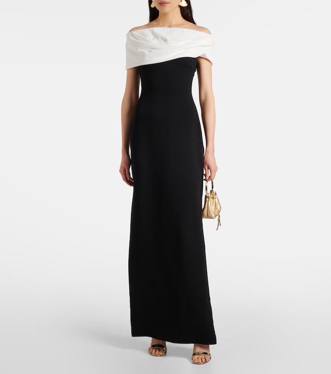 Solace London Eva colorblocked crêpe gown