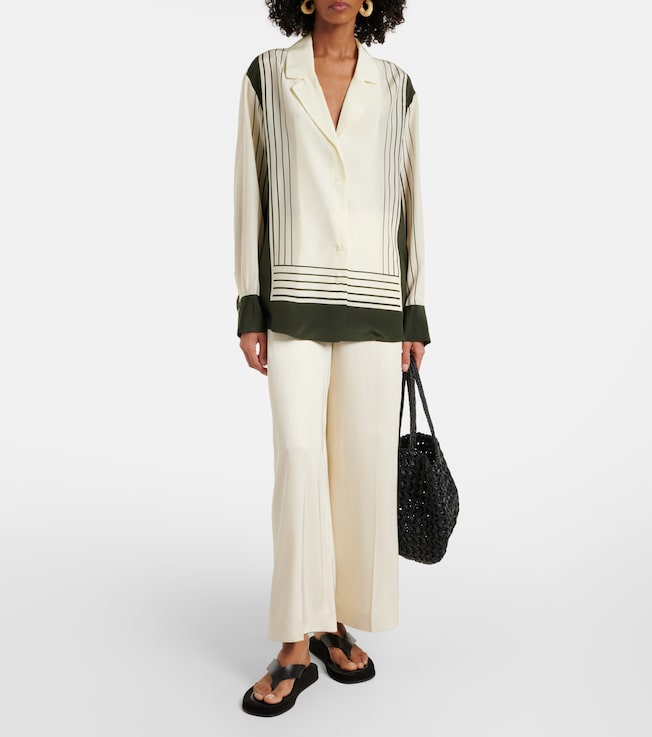 SIR. Leilana striped silk crêpe de chine shirt