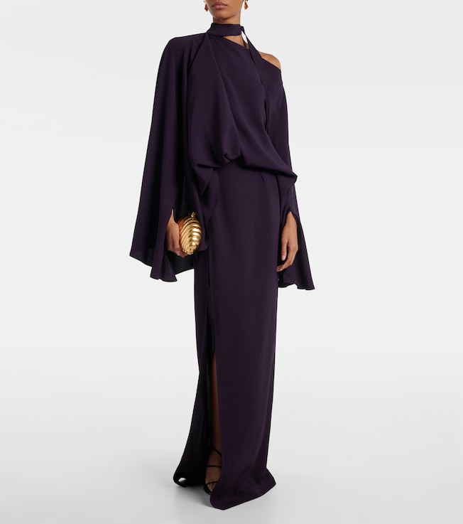 Taller Marmo Brooks scarf-detail crêpe cady gown