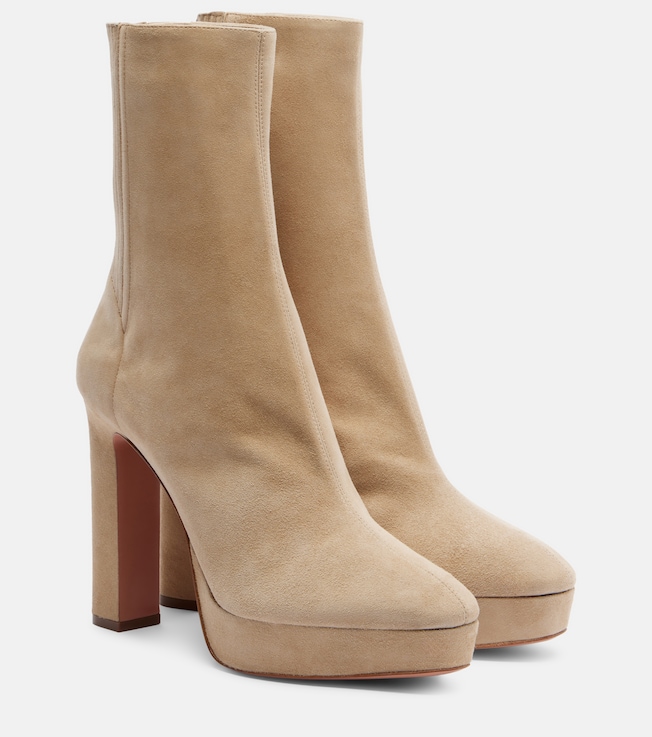AQUAZZURA Martine 110 suede platform ankle boots
