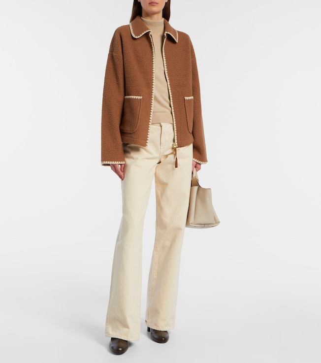 Ruiko embroidered fleece zip-up jacket