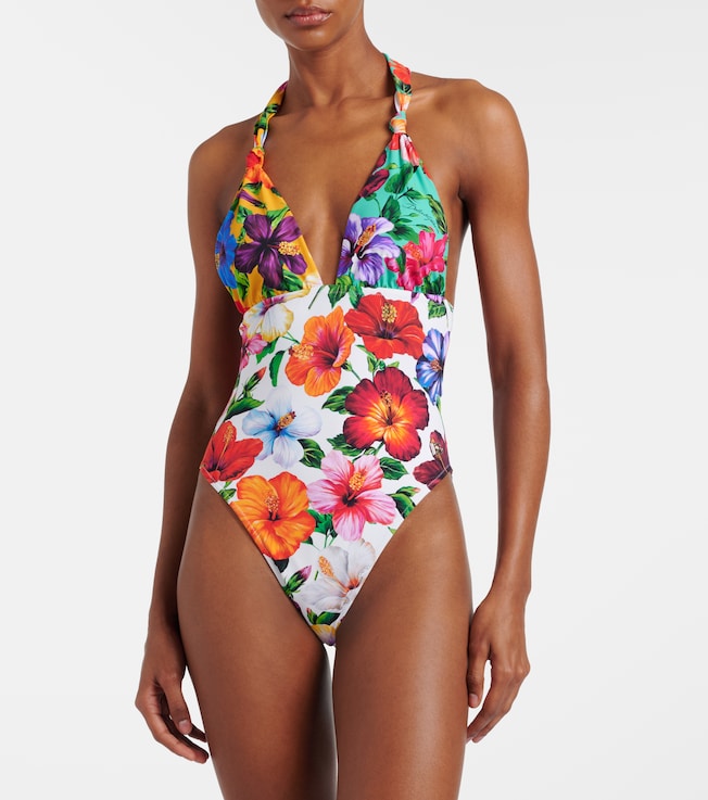 Dolce&Gabbana Floral halterneck swimsuit