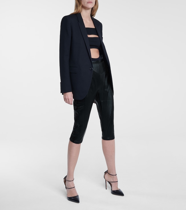 Mugler Mesh-paneled biker shorts Plush