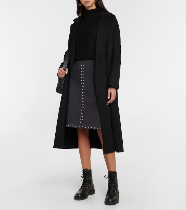 S Max Mara Brama embellished wool-blend miniskirt