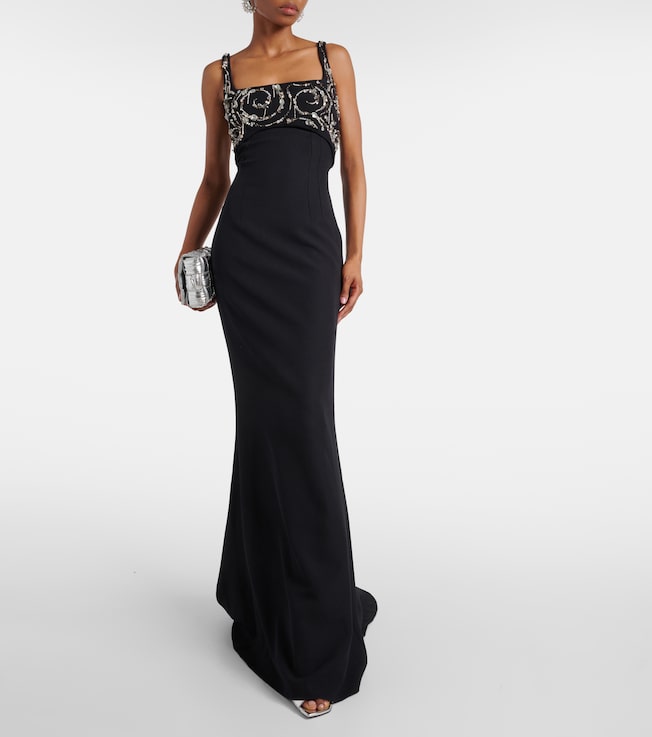 Safiyaa Ezda embellished crêpe gown