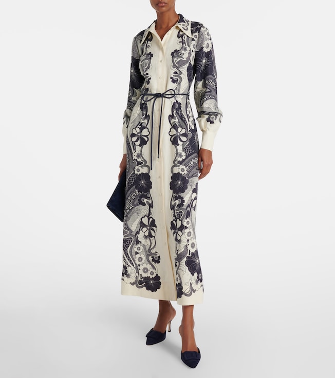Alémais Mickey printed linen shirt dress