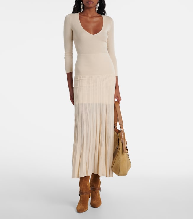 Isabel Marant Ezra pleated semi-sheer crêpe skirt