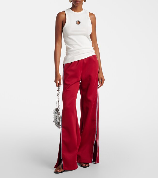 Rabanne Embellished cotton-blend tank top