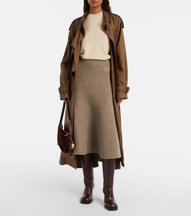 Burberry Knitted wool-blend midi skirt