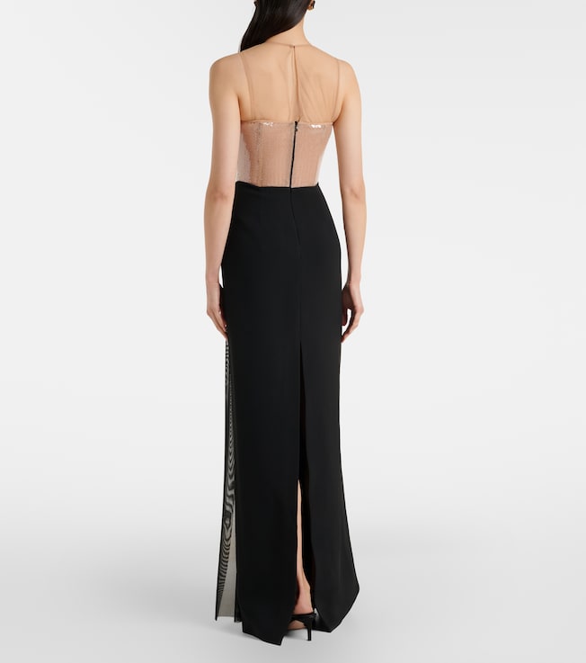 David Koma David Koma Sequined paneled bustier gown