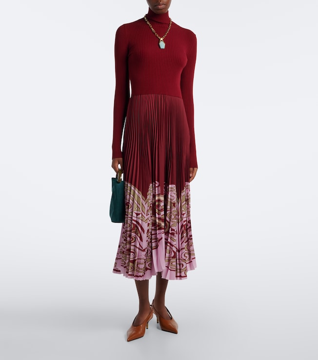 La DoubleJ Kells pleated turtleneck maxi dress