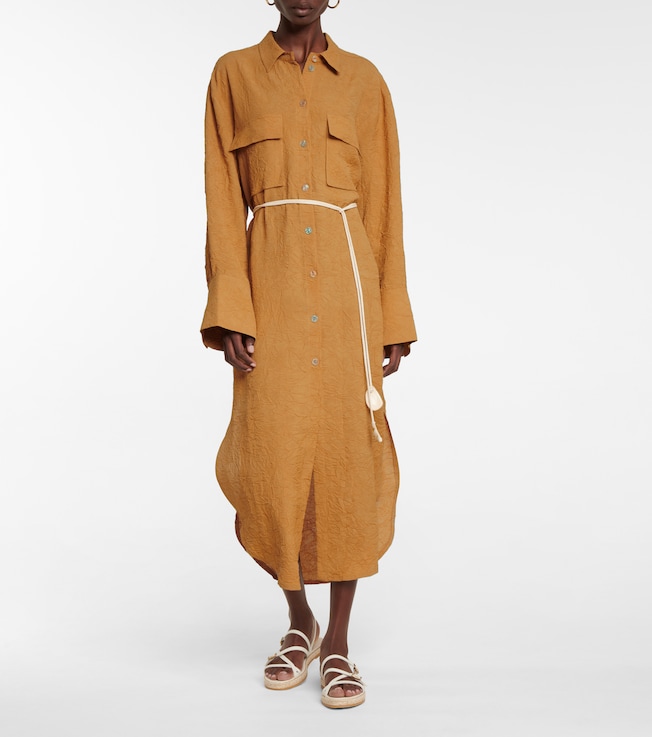 Nanushka Fruma crinkled sateen shirt dress