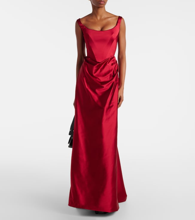 Vivienne Westwood Camille draped crêpe satin bustier gown
