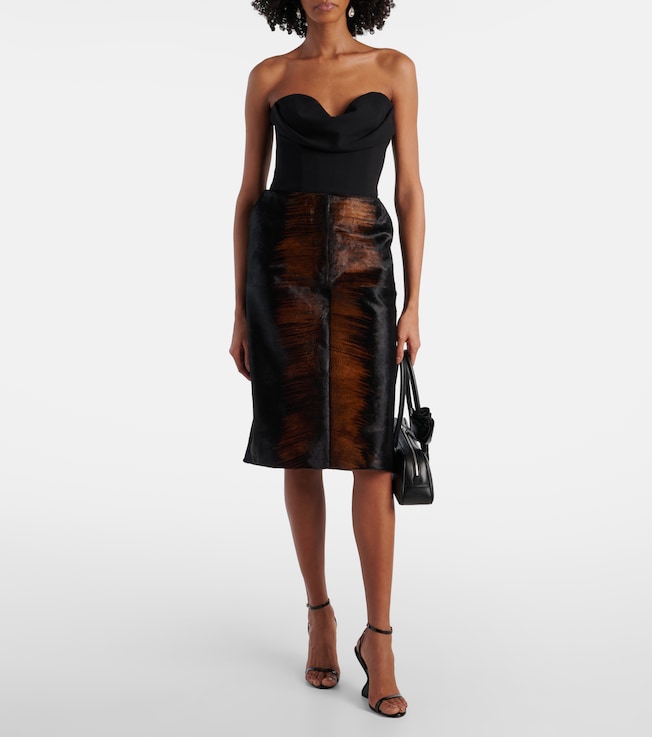 Magda Butrym Printed calf hair pencil skirt