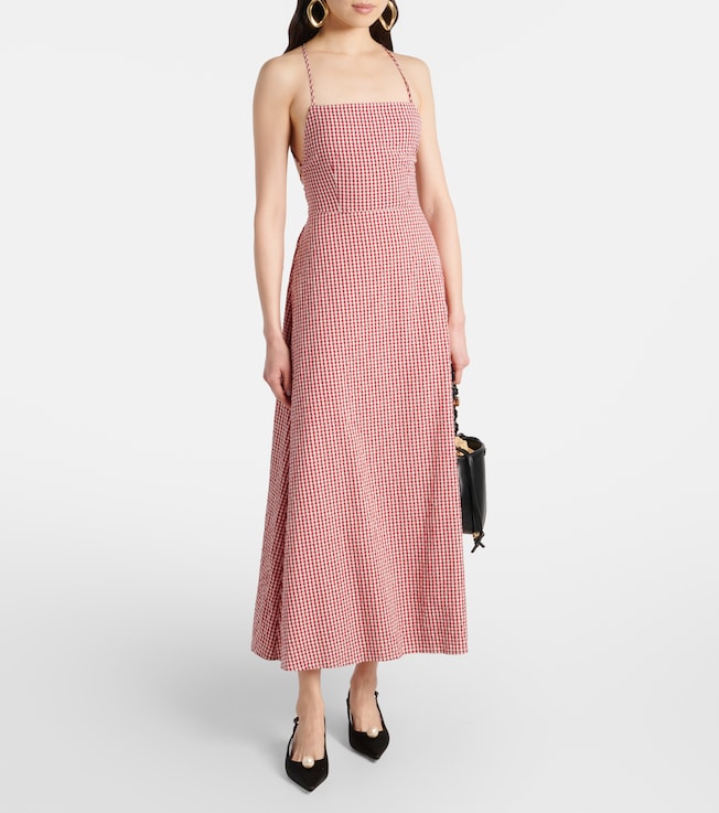 POSSE Lori gingham cotton maxi dress