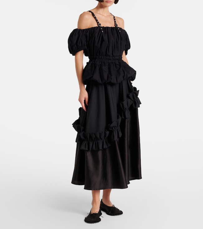 Noir Kei Ninomiya Peplum cotton poplin top