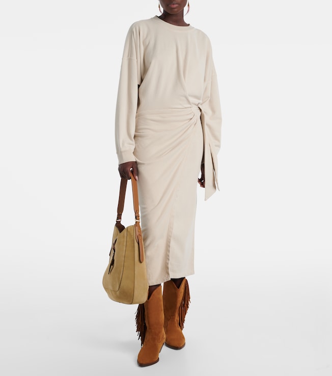 Marant Étoile Draped cotton jersey sweatshirt dress
