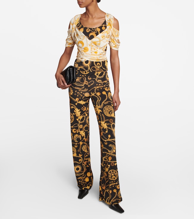 Marine Serre Draped printed cutout top