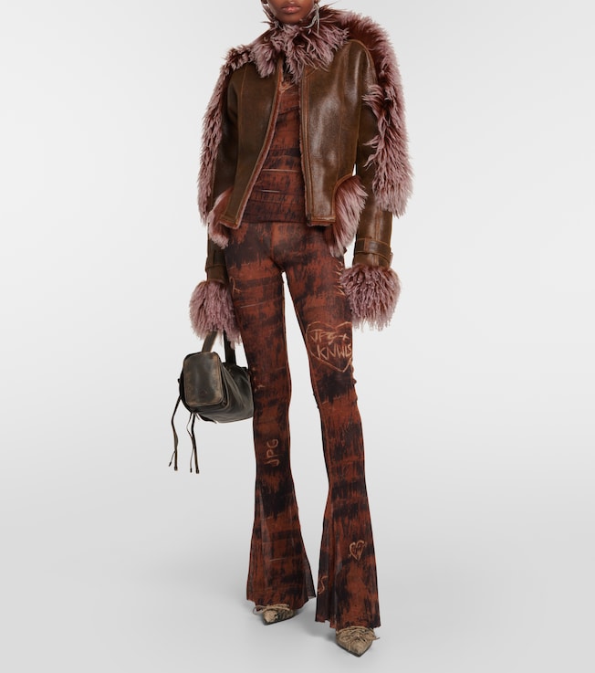 Jean Paul Gaultier x KNWLS printed mesh high-neck top