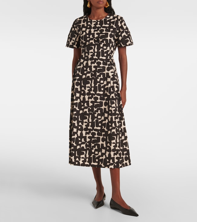 S Max Mara Callas printed cotton poplin midi dress