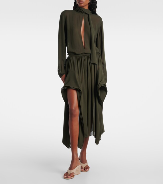 Alaïa Alaïa Ruffled georgette wide-leg pants