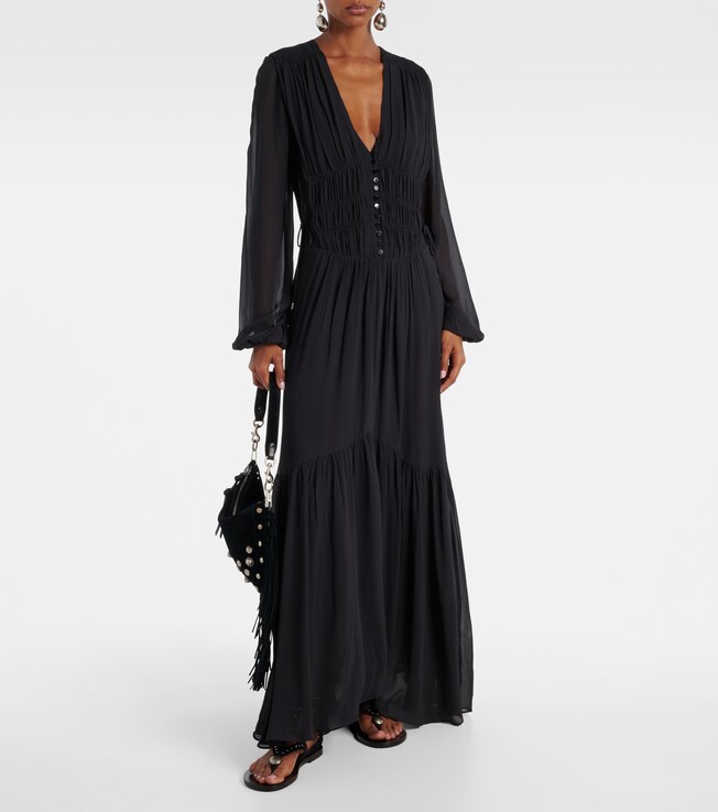 Marant Étoile Briane shirred maxi dress