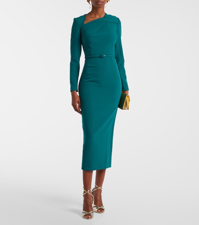 Roland Mouret Belted crêpe midi dress