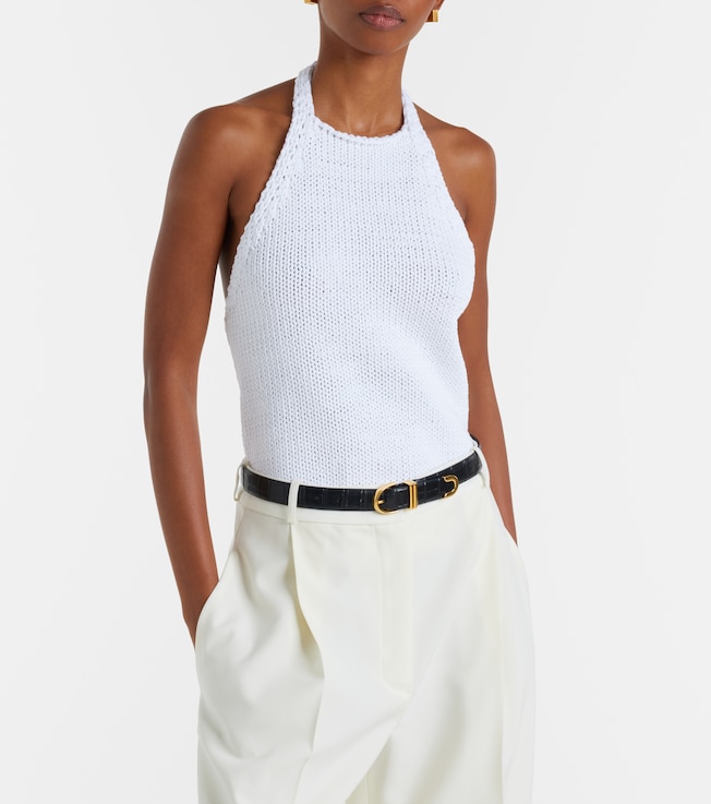 Róhe Knitted halterneck cotton top